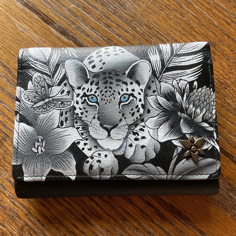 Anuschka Cleopatra’s Leopard Small Flap French Wallet